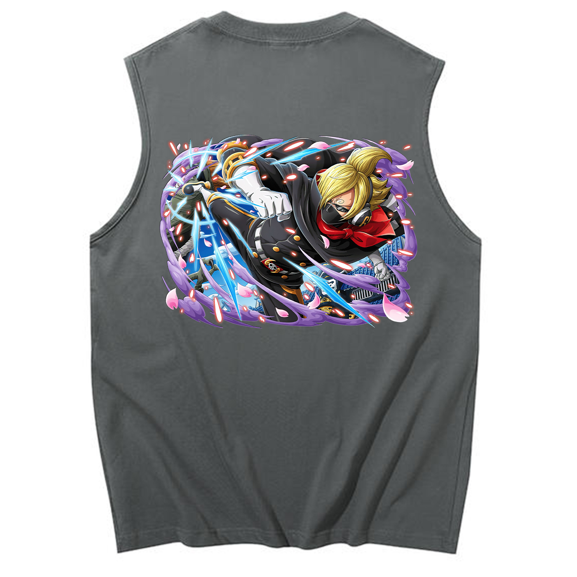 （画像用） ワンピース サンジ ONE PIECE Sanji コットン100％タンクトップ（背面プリント）